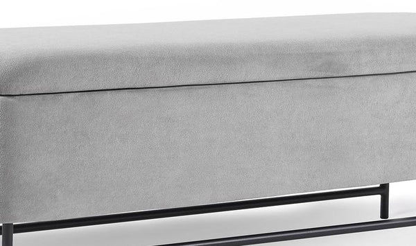 English Elm Bench Stylish Gray Upholstered Storage Bench For Living Room, Bedroom & Entryway - Modern Comfort T3903P372083