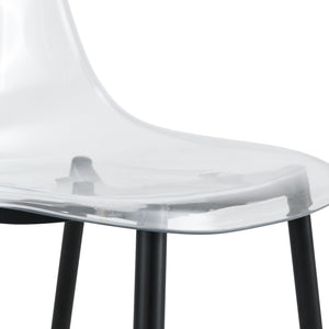 English Elm Table Oval Tempered Glass Dining Set Seats Six with Transparent Acrylic Chairs Luxe Style W1151S04761