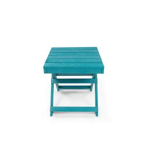 English Elm Seaview Recycled Hdpe Outdoor Folding Side Table Uv Resistant Patio Deck Use Turquoise B2745P409718