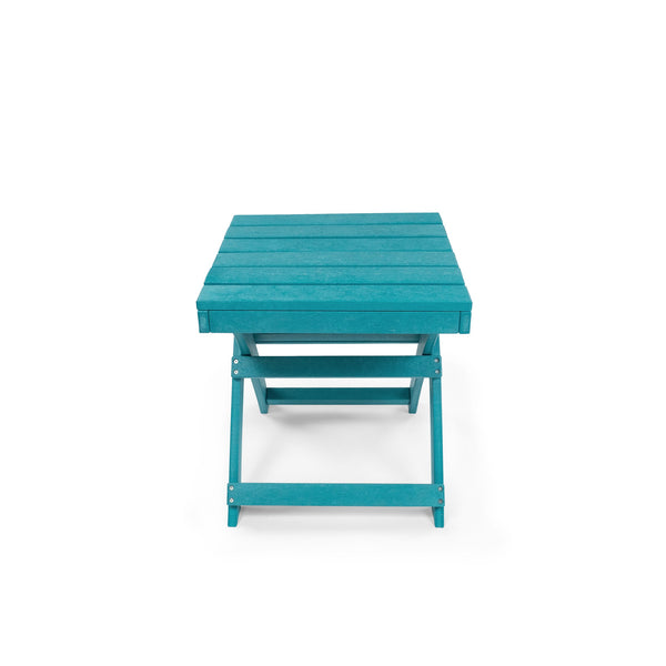 English Elm Seaview Recycled Hdpe Outdoor Folding Side Table Uv Resistant Patio Deck Use Turquoise B2745P409718