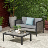 Christopher Knight Home® Outdoor Relaxation Set: Knight Loveseat & Table - 2-Piece Furniture Ensemble