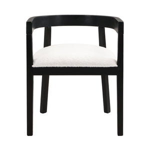 English Elm Christopher Knight Home® - DINING Club Chair Set 2pcs - Beige Fabric Upholstery, Black Rubberwood Frame, Mid-Century Modern Comfort N771P195505H