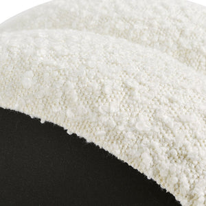 English Elm Jennifer Taylor Home - Homary Ivory White Bouclé Floor Cushion Ottoman 18.5" - Tufted Sherpa Comfort, Eco-Friendly Foam B2719P238431