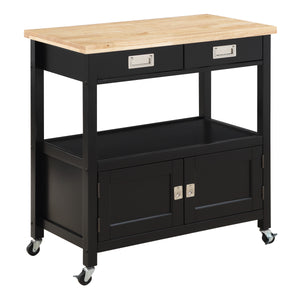 OSP Home Furnishings Radford Kitchen Cart Black Black