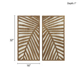 Madison Park Birch Palms Modern/Contemporary Two-tone 2-piece Wood Panel Wall Decor Set MP95B-0280 Dark Brown