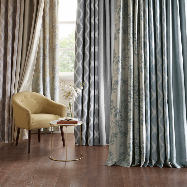 JLA Home SunSmart - Printed Ikat Blackout Curtain Panel with Silver Grommets — Energy-Saving, Noise-Reducing Style and Privacy Taupe SS40-0073