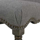 English Elm Odette 26.5" Farmhouse Upholstered Counter Height Bar Stool, Heathered Grey Linen