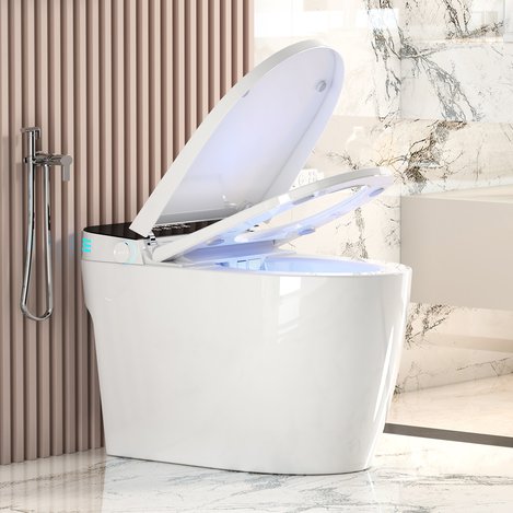English Elm Smart Toilet with Auto Open Seat Heated Bidet Warm Dryer and Night Light W3133P384796