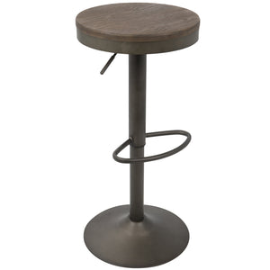 English Elm Dakota Industrial Adjustable Barstools - Rustic Charm & 360-Degree Swivel - Set Of 2 For Home Use B202P222404