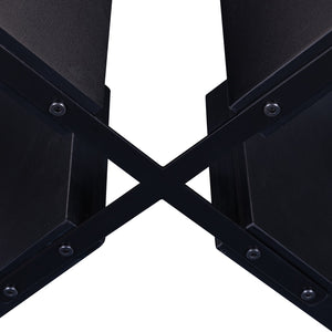 English Elm Round 43-Inch Faux Marble Dining Table for 4 — Mid-Century Modern Cafe Style, 350lb Capacity, Easy Assembly Black N752P245707B