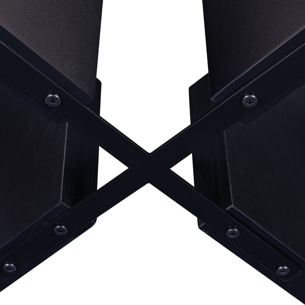 English Elm Round 43-Inch Faux Marble Dining Table for 4 — Mid-Century Modern Cafe Style, 350lb Capacity, Easy Assembly Black N752P245707B