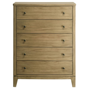 English Elm Menlo Natural Pine 5-Drawer Chest - Solid Wood Storage Solution For Modern And Rustic Bedrooms B062P378396