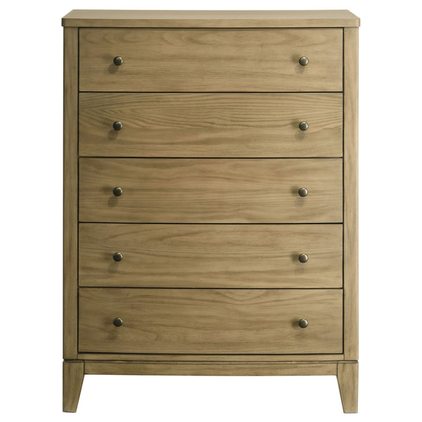 English Elm Menlo Natural Pine 5-Drawer Chest - Solid Wood Storage Solution For Modern And Rustic Bedrooms B062P378396