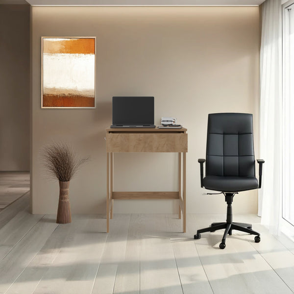 English Elm Hills Oak Computer Desk with 2 Side Shelves, Spacious Worksurface, Kronos Ash Finish, Compact Durable Design B070P368096