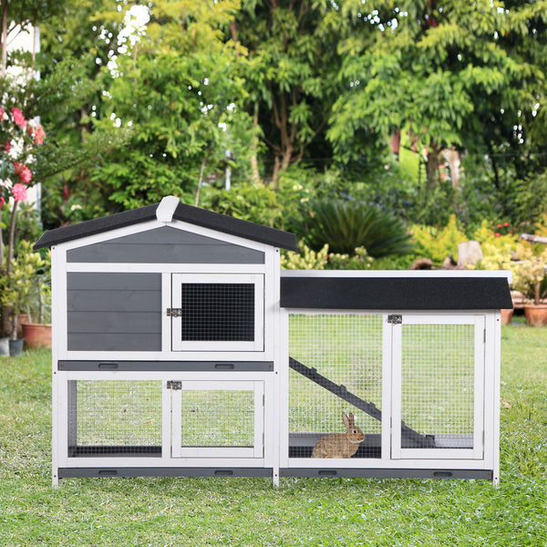 English Elm PawHut 63" 6-Tier Small Animal Habitat with Hammock, Heavy-Duty Steel Cage, Wheels & Removable Tray Grey W2225P217667