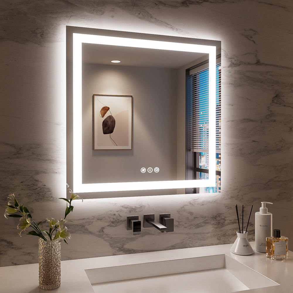 English Elm 36X36 Inch Frameless Led Smart Bathroom Mirror With Adjustable Lighting & Anti-Fog Features T3757P346968
