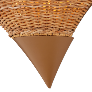 Zola Wall Sconce - Contemporary Natural Rattan & Wrought Iron Design in Khaki Finish for Elegant Spaces