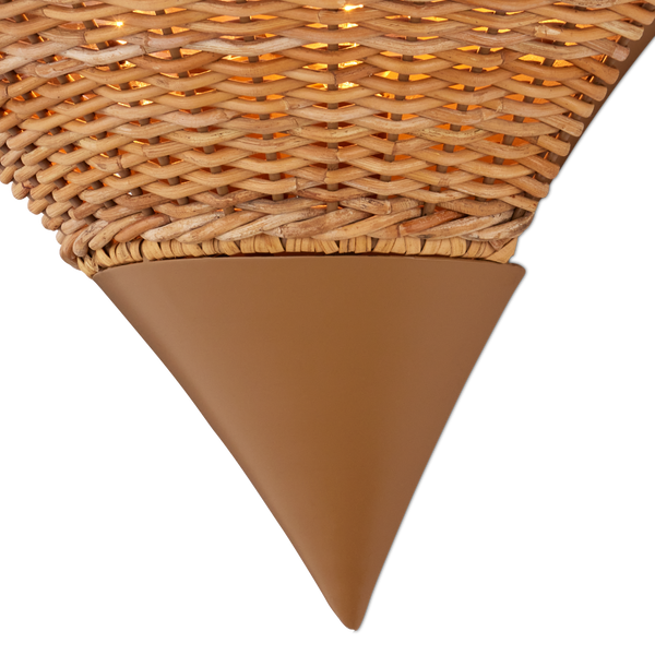 Zola Wall Sconce - Contemporary Natural Rattan & Wrought Iron Design in Khaki Finish for Elegant Spaces