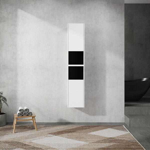 English Elm 12" Bathroom Side Cabinet - Wall-Mounted, Soft-Close Doors, Space-Saving Design For Modern Storage Solutions W999S00280