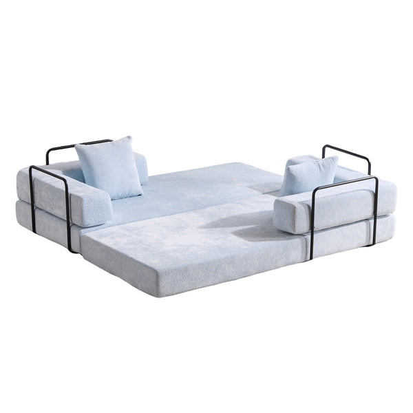English Elm Floor Couch - Versatile Chenille Convertible Sofa Bed With Pillow Support For Living Room & Dorms W3723P344016