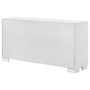 English Elm Polk Six Drawer Dresser in Snow White with Silver Bar Pulls for Modern Bedrooms B062P447709