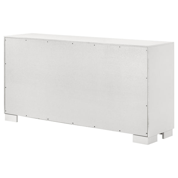 English Elm Polk Six Drawer Dresser in Snow White with Silver Bar Pulls for Modern Bedrooms B062P447709