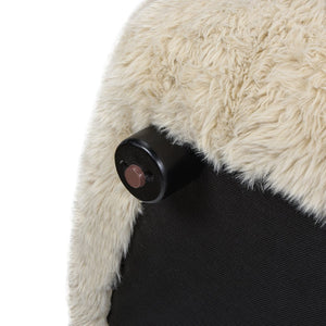 English Elm Jennifer Taylor Home - Summit 83" Faux Sheepskin Overstuffed Sofa in Cream Beige Faux Fur — Luxe Mongolian Softness, Cozy Statement Piece B2719P238349