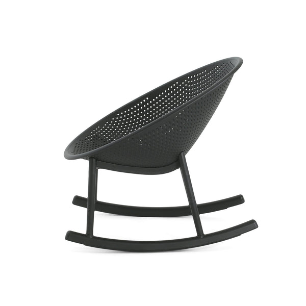 English Elm Christopher Knight Home® - Gable Weather-Resistant Rocking Chair Set of 2 — Durable Polypropylene Resin, Easy-Maintenance Outdoor Seating Black N775P176710B