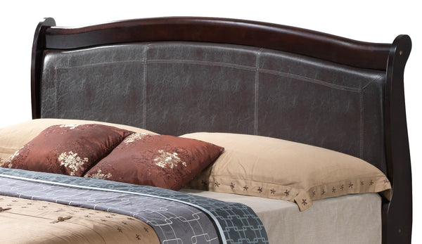 English Elm Elegant Full Bed Frame with Traditional Warm Finish, Sturdy Particleboard Construction and Supportive Design Cappuccino 82 L x 6 W x 3 H B078S00323