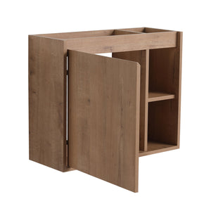 English Elm 24'' 24" Wall-Mounted Bathroom Vanity with Glossy White Ceramic Sink, Soft-Close Door & Scratch-Resistant Finish W999P310766