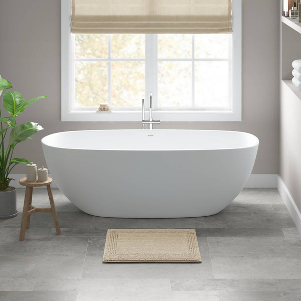 JLA Home Madison Park Signature - 100% Cotton Tufted Bath Rug - 3000 GSM Plush Reversible OEKO-TEX Certified, Ultra-Absorbent Luxury Natural MPS72-560