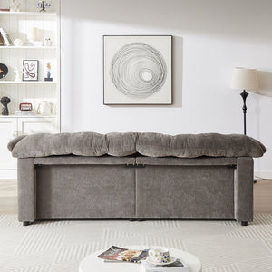 English Elm 94.8" Chenille Modern Deep Seat Sofa Plush Cloud-Like Upholstery, Solid Wood Frame, Luxurious Comfort Grey W1193S00173