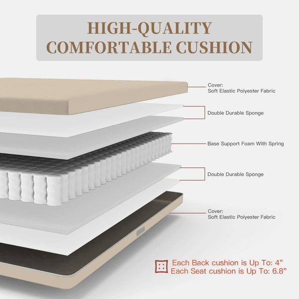 English Elm Outdoor Wicker Patio Furniture Set - Stylish 4-Piece All-Weather Sofa With Cushions & Pillows W1859S00087-GIGA