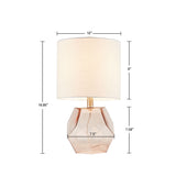 510 Design Bella Transitional Geometric Glass Table Lamp MP153-0204 Pink