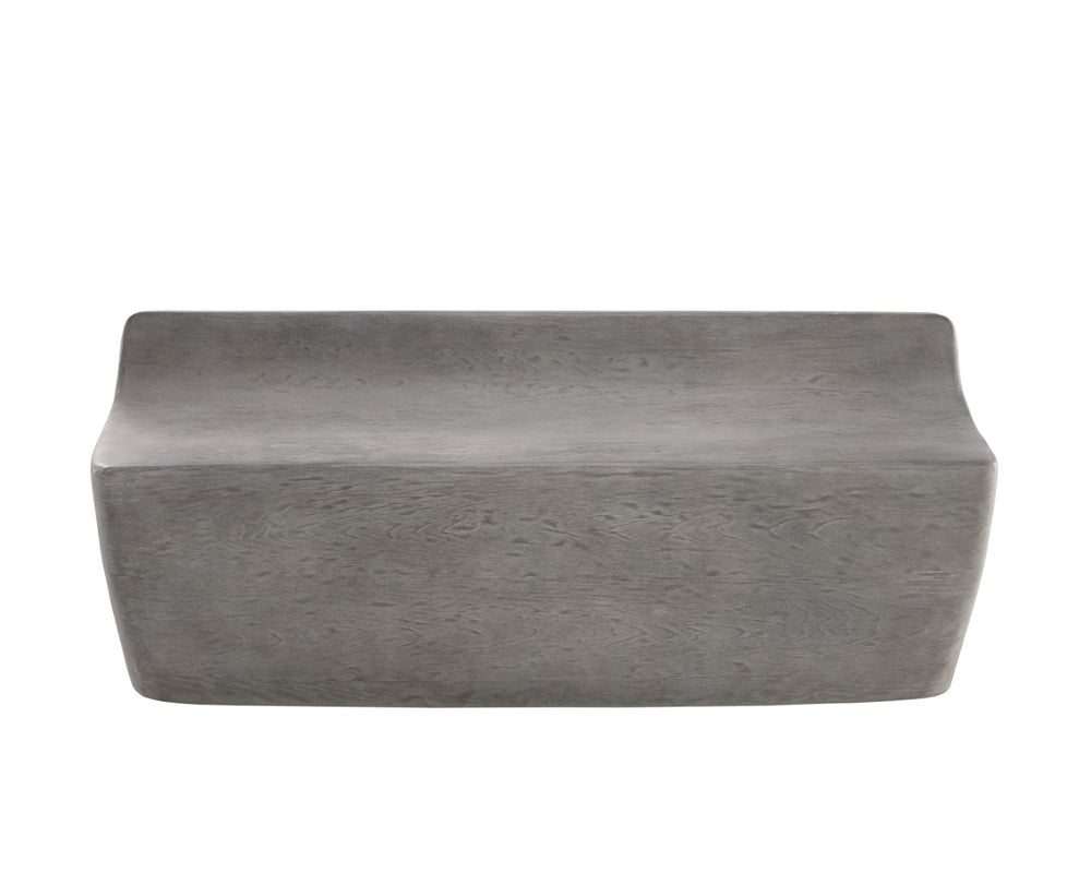 Sunpan LEDGER Sculptural Ash Grey Bench – Durable Concrete Design for Modern Spaces & Versatile Use 109278