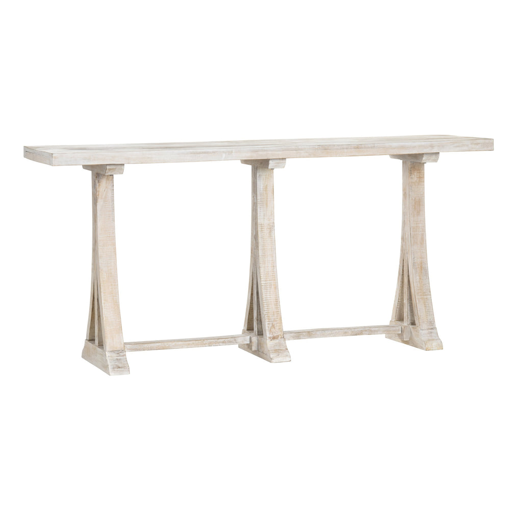 Crestview Collection Coastal Console Table – Rustic Mango Wood With Cathedral Supports For Timeless Living Room Style White Solid Wood Cvfnr4615
