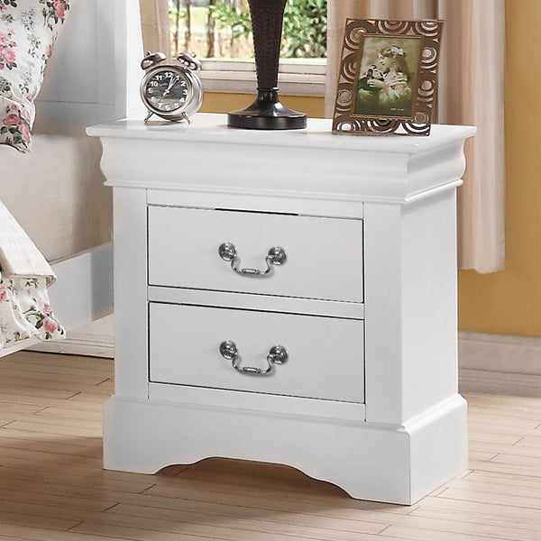 English Elm 2 Drawers Solid Pine Nightstand In Elegant White Finish – Stylish Storage For Every Bedroom Decor B016P253281