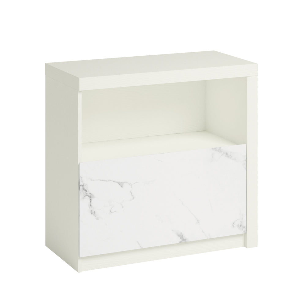 English Elm Lateral File Cabinet In Sleek White Finish - Compact Storage Solution For Modern Workspaces & Homes B356P354495