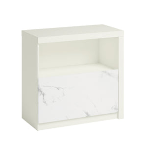 English Elm Lateral File Cabinet In Sleek White Finish - Compact Storage Solution For Modern Workspaces & Homes B356P354495