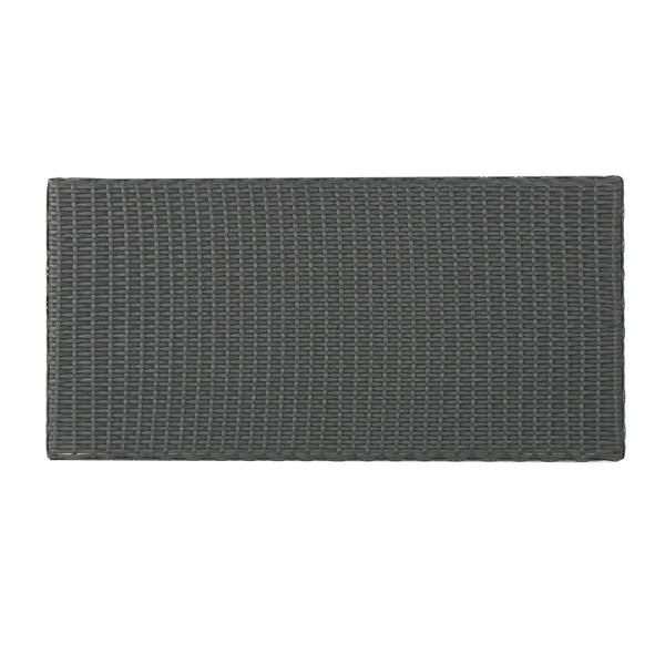 English Elm Christopher Knight Home® - ST LUCIA TABLE Grey Rattan Outdoor Side Table with Spacious Top, Open Shelf, Stable Four‑Leg Design, Easy Clean 54678.00GRY