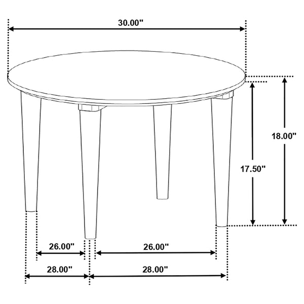English Elm Leska Round Genuine Marble Top Coffee Table with Solid Mango Wood Legs for Living Room B062P440067
