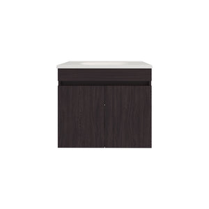 English Elm FM Modern Floating Bathroom Vanity with Integrated Sink and Soft-Close Door for Sleek Storage Wenge 29 L x 23 W x 13 H B128P293884