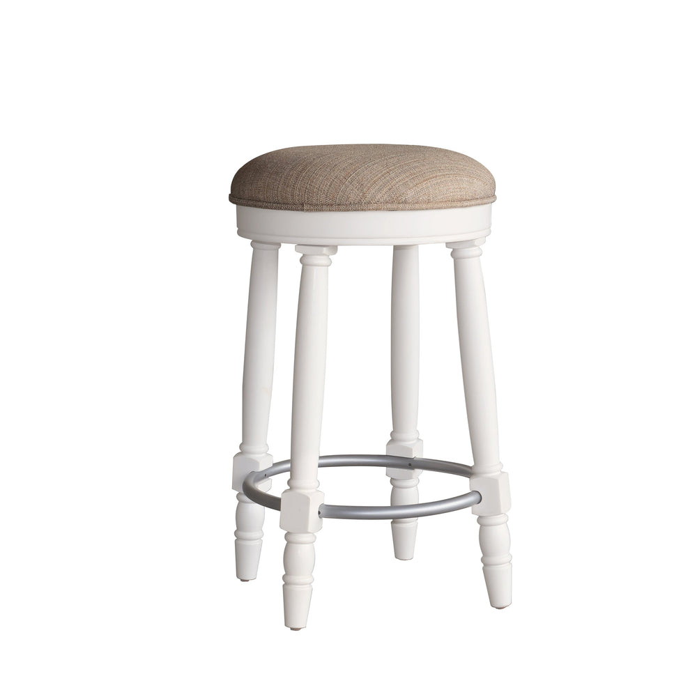 English Elm AGODY 26" Counter Swivel Bar Stools Set of 2 with Cushioned Fabric Seats, Iron Footrest, 300lb Capacity W2170P208071