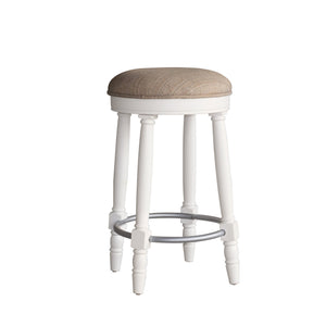 English Elm AGODY 26" Counter Swivel Bar Stools Set of 2 with Cushioned Fabric Seats, Iron Footrest, 300lb Capacity W2170P208071