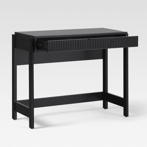 Holmes Modern Writing Desk with Reeded Drawer Black WEHOL42OS1BL0 Walker Edison