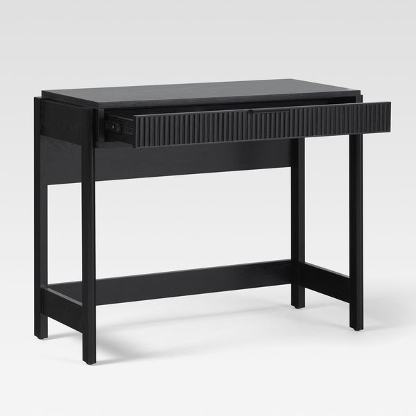 Holmes Modern Writing Desk with Reeded Drawer Black WEHOL42OS1BL0 Walker Edison