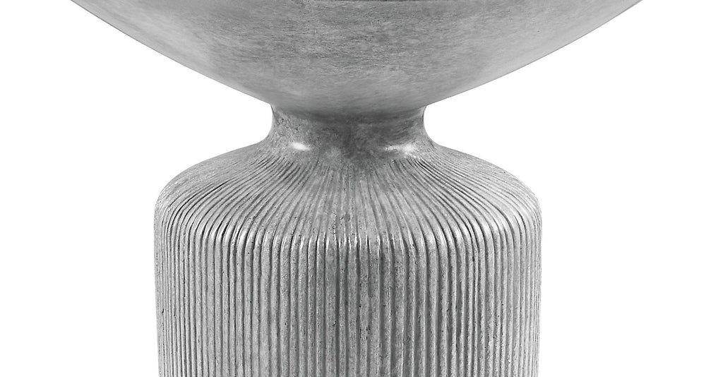 English Elm Laddie Eco-Friendly Weathered Gray End Table with 40mm Thick Cement Top, 19" Floor Clearance B2726P268056