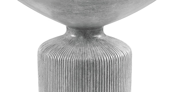 English Elm Laddie Eco-Friendly Weathered Gray End Table with 40mm Thick Cement Top, 19" Floor Clearance B2726P268056