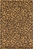 Unique Loom Wildlife Leopard Machine Made Animal Print Rug Light Brown, Black/Light Brown/Tan 7' 1" x 10' 0"