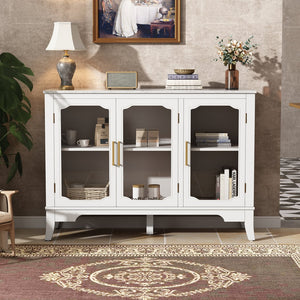 English Elm Christopher Knight Home® - Storage Cabinet - Stylish 3-Door White Design For Entryway, Living Room, Or Dining Area Storage Solutions N780P330602K